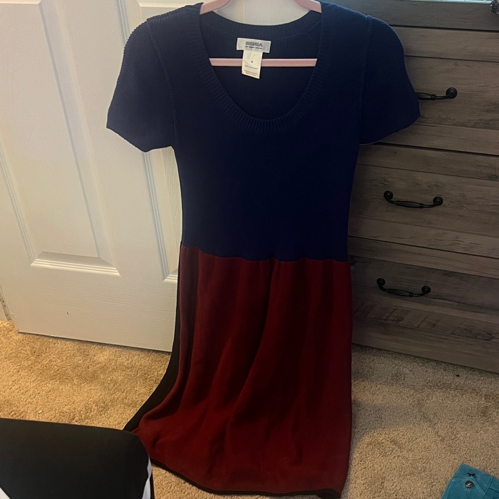 Sonia Rykiel Two-Tone Knit Midi Dress